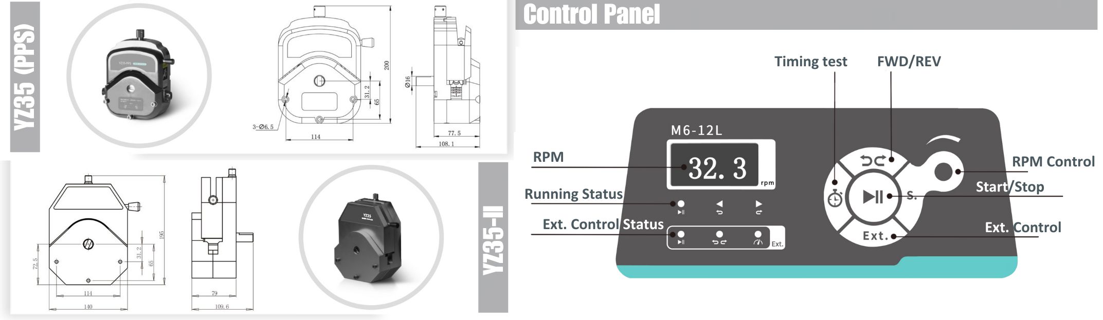 Compact Peristaltic Pump, Single Channel, 0.69-12000 mL/min – U.S.